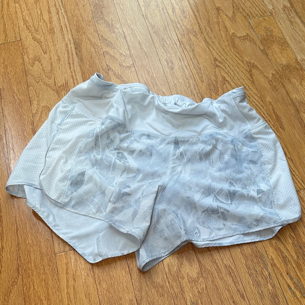 lululemon athletica white and Light Gray Athletic Shorts